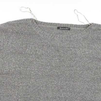 Bonmarché Womens Grey Striped Knit Pullover Jumper Size XL
