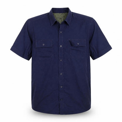 Mens UK Size L gero Blue  Button-Up Short Sleeve Casual Shirt