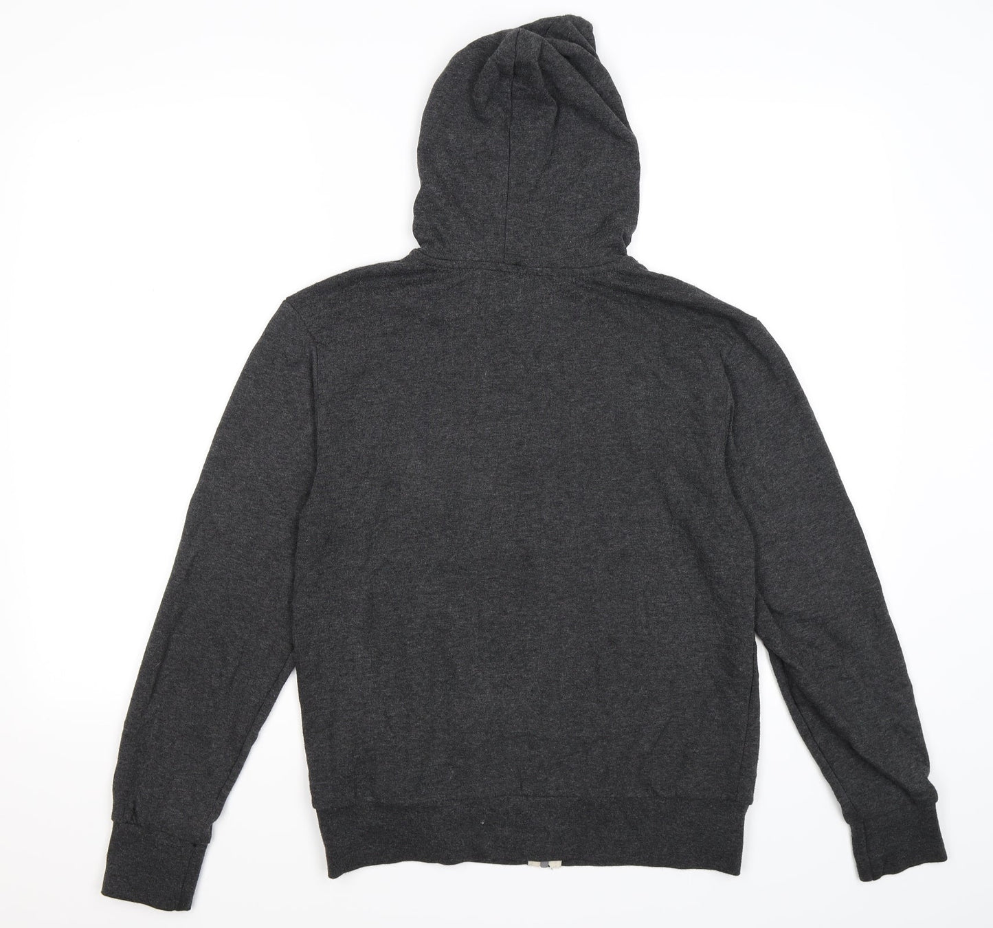 all basics Mens Grey  Jersey Full Zip Hoodie Size S