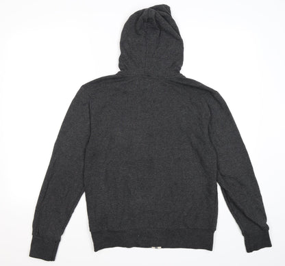 all basics Mens Grey  Jersey Full Zip Hoodie Size S