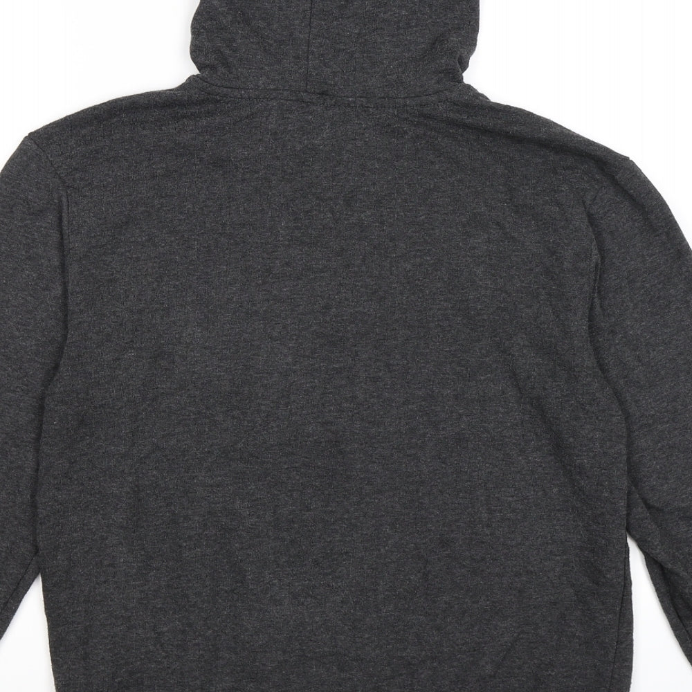 all basics Mens Grey  Jersey Full Zip Hoodie Size S