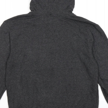 all basics Mens Grey  Jersey Full Zip Hoodie Size S