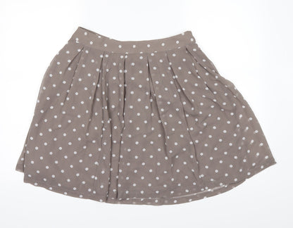 H&M Womens Brown Polka Dot  A-Line Skirt Size 8