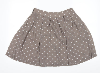 H&M Womens Brown Polka Dot  A-Line Skirt Size 8