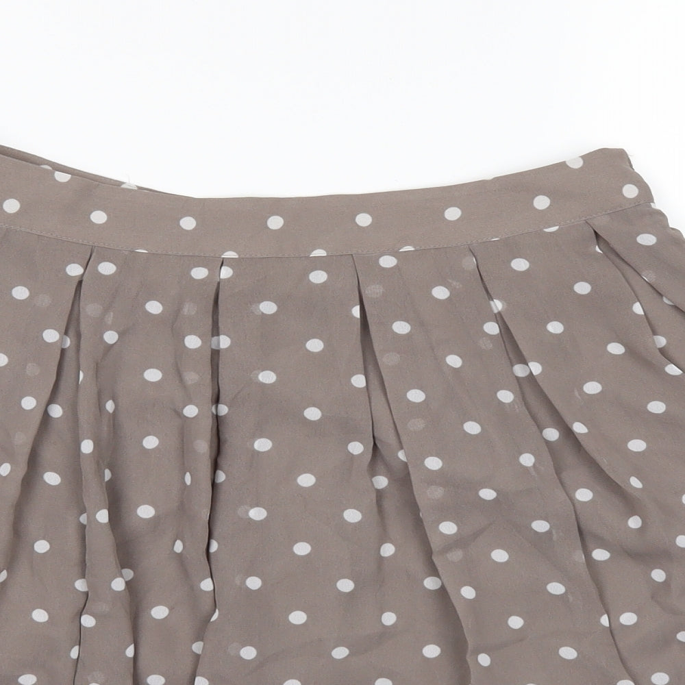H&M Womens Brown Polka Dot  A-Line Skirt Size 8