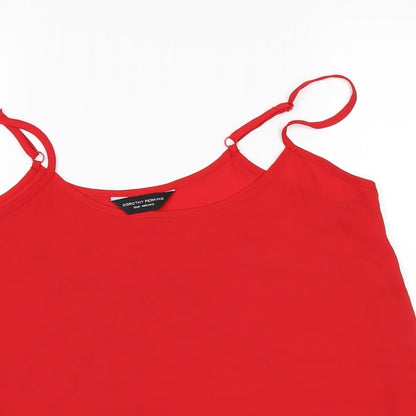 Womens UK Size 12 Dorothy Perkins Red Basic T-Shirt