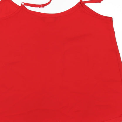 Womens UK Size 12 Dorothy Perkins Red Basic T-Shirt