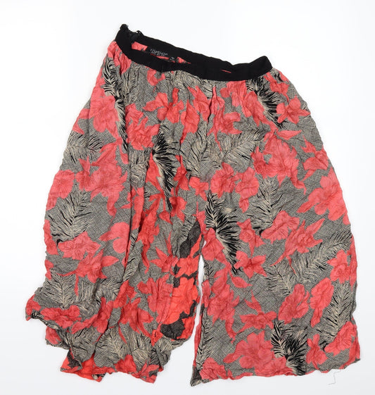 Topshop Womens Pink Floral  Paperbag Shorts Size 10