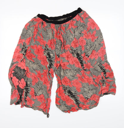 Topshop Womens Pink Floral  Paperbag Shorts Size 10