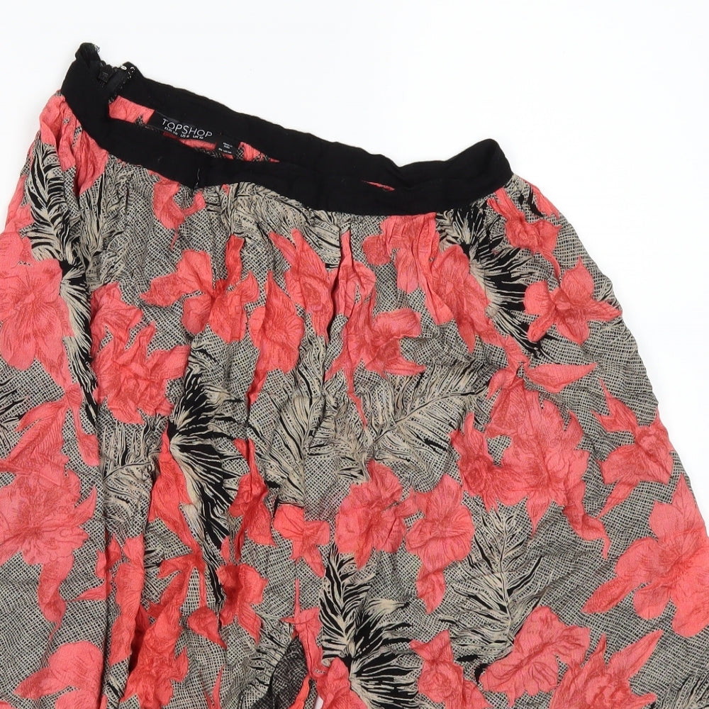 Topshop Womens Pink Floral  Paperbag Shorts Size 10