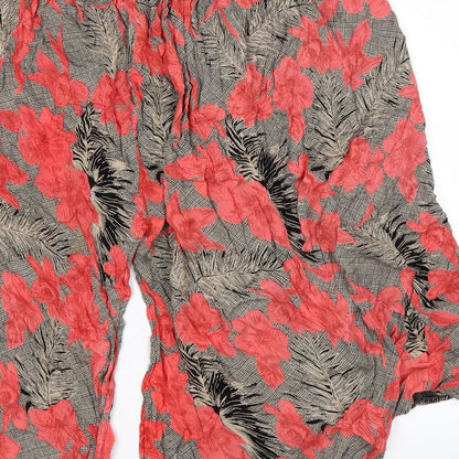 Topshop Womens Pink Floral  Paperbag Shorts Size 10