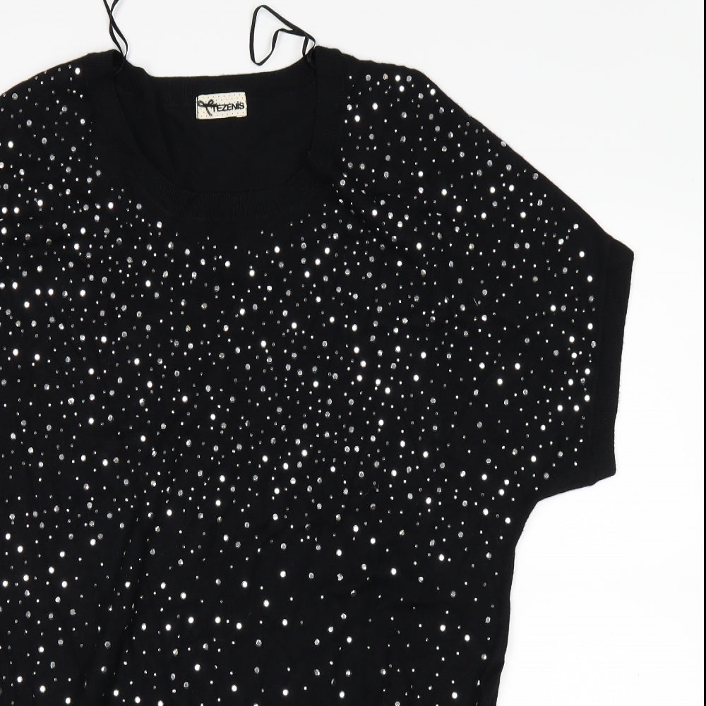 Tezenis Womens Black Polka Dot  Basic T-Shirt Size M