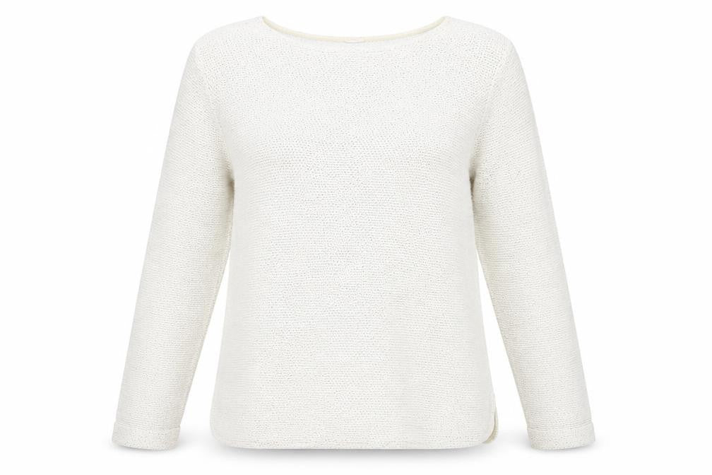 Front view of Preworn women’s white jumper, size M