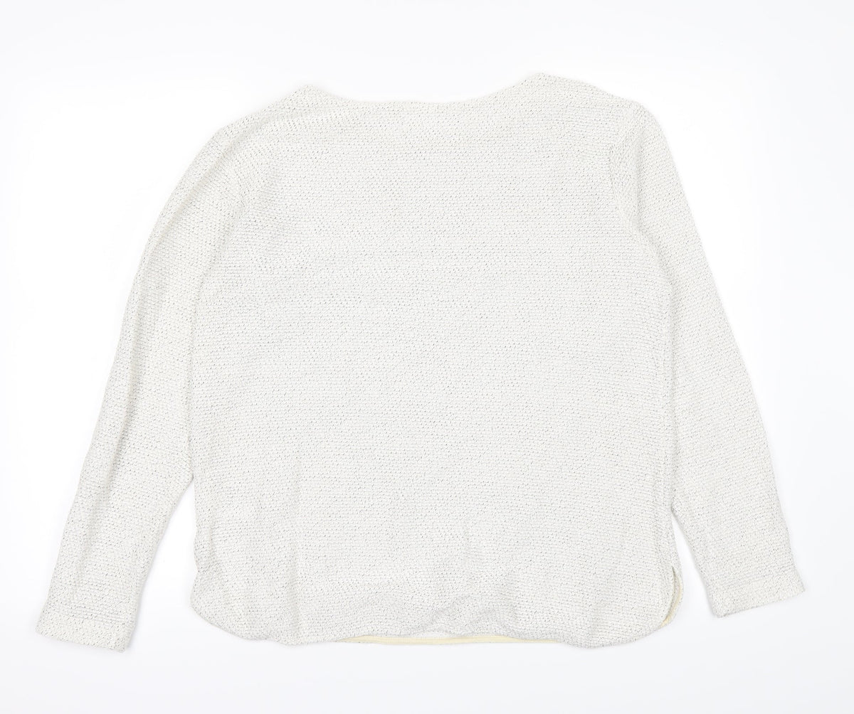 Back view of Preworn women’s white jumper, size M
