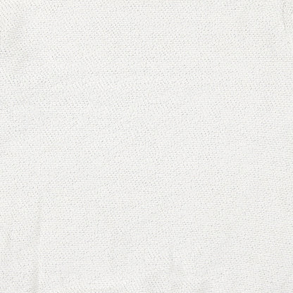 Brand and care label for Preworn women’s white jumper, size M