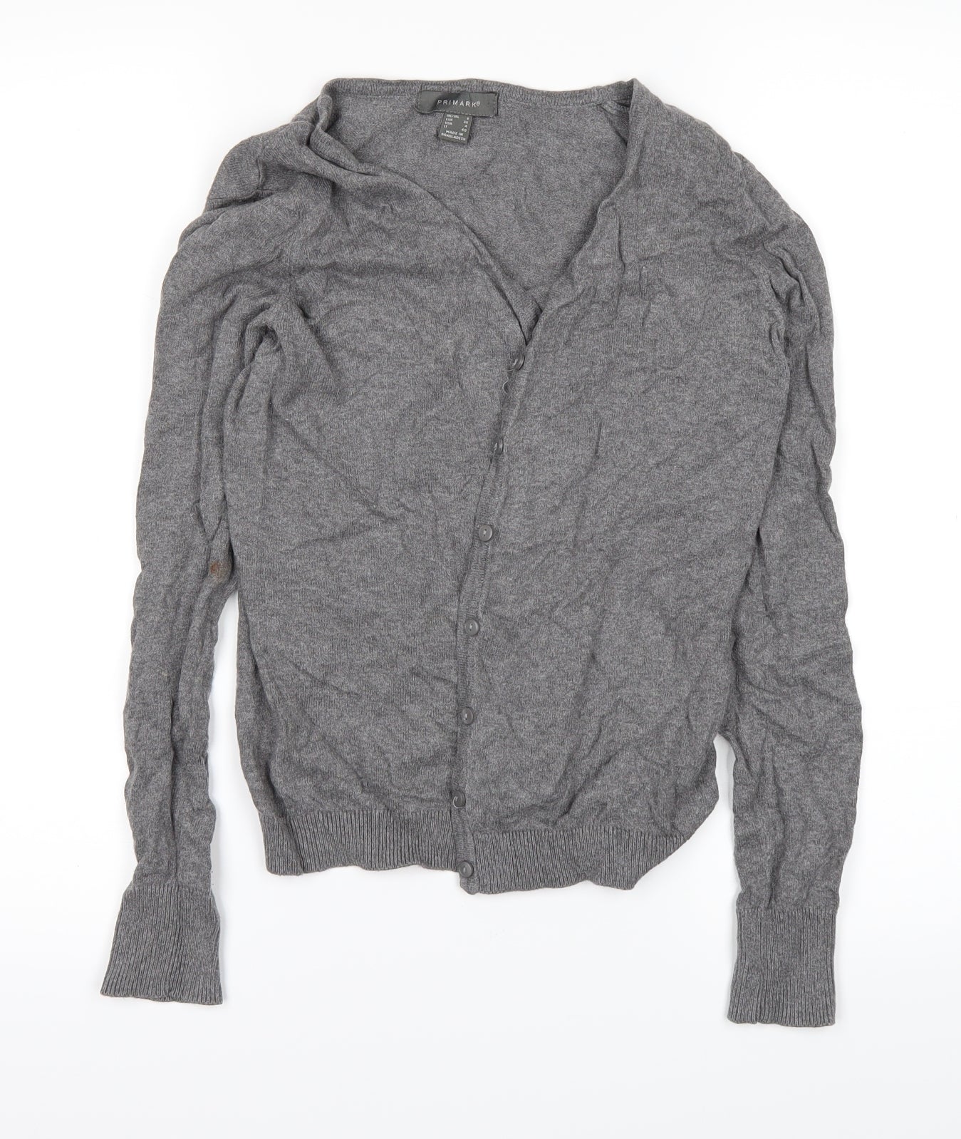 Primark Womens Grey   Cardigan Jumper Size 8