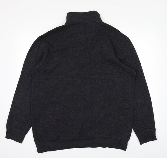 BHS Mens Black Striped  Pullover Jumper Size L