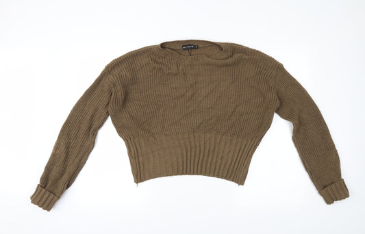 PRETTYLITTLETHING Womens Brown   Pullover Jumper Size M