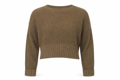 Front view of PRETTYLITTLETHING women’s brown jumper, size M