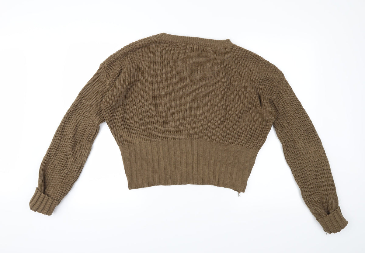 Back view of PRETTYLITTLETHING women’s brown jumper, size M