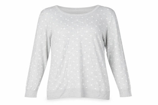 Preworn Womens Grey Polka Dot  Pullover Jumper Size 16