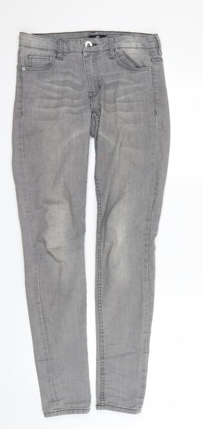 Womens UK Size 6 H&M Extra-Slim Fit Mom Grey Jeans