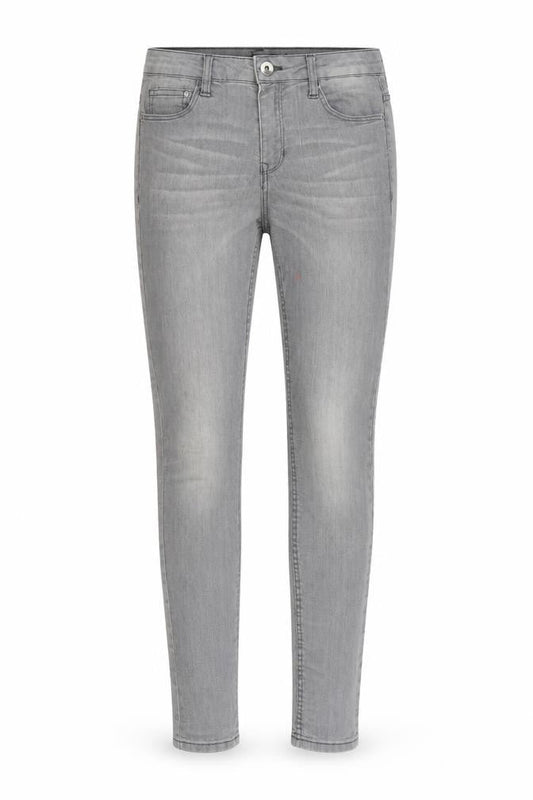 Front view of H&M women’s grey mom jeans, size UK 6, 27-inch leg