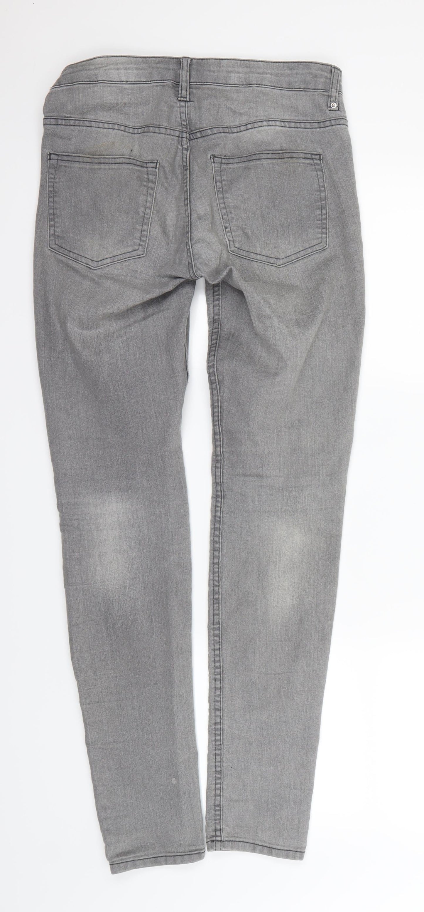 Womens UK Size 6 H&M Extra-Slim Fit Mom Grey Jeans