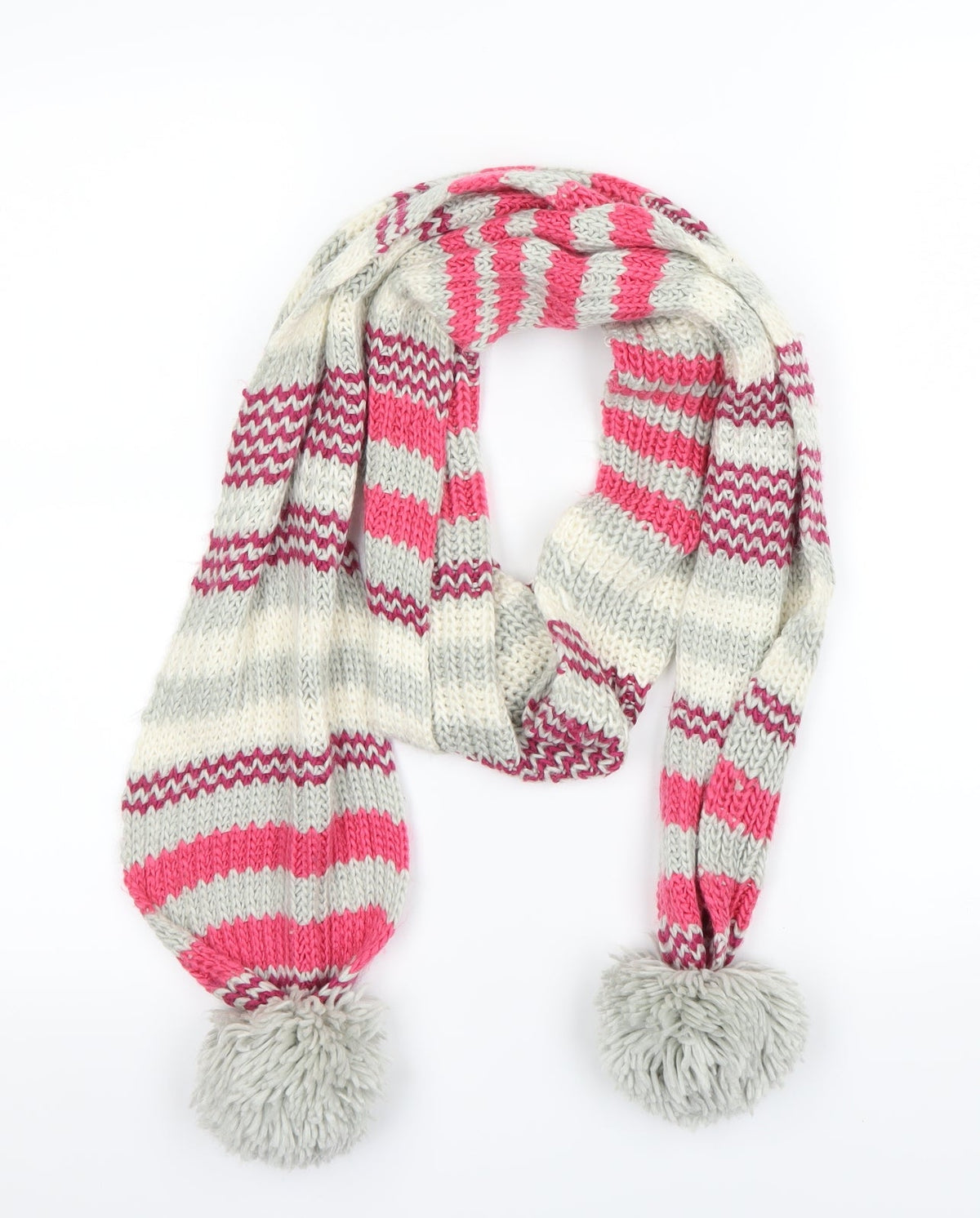 Front view of Preworn Multicoloured Striped Scarf