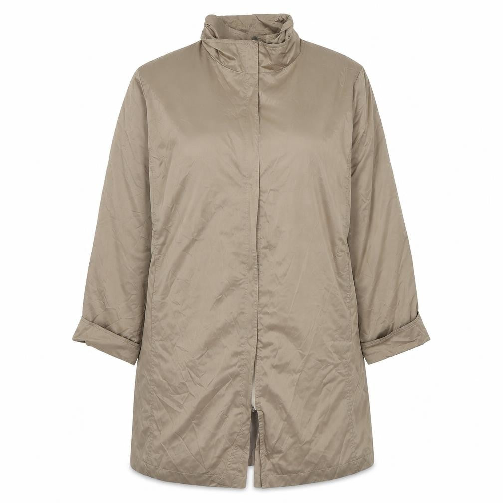 Front view of Milo coats women’s beige 3-in-1 jacket cape, size UK 16