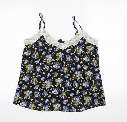 FOREVER 21 Womens Black Floral  Camisole Tank Size M