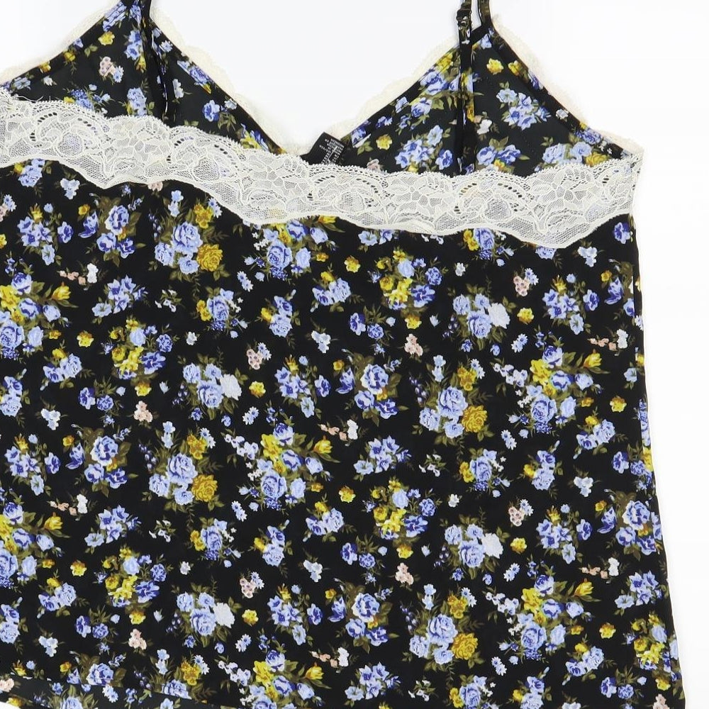 FOREVER 21 Womens Black Floral  Camisole Tank Size M