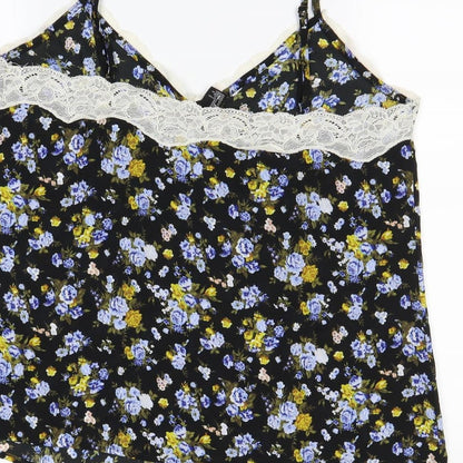FOREVER 21 Womens Black Floral  Camisole Tank Size M