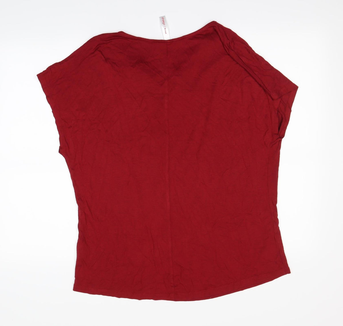 Back view of Sheego women’s red basic t-shirt, size UK 18