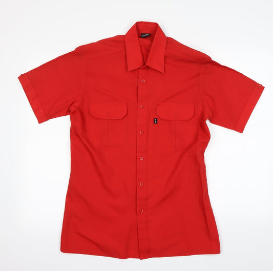 Mens UK Size M Nico Red  Button-Up Short Sleeve Casual Shirt