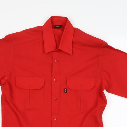 Mens UK Size M Nico Red  Button-Up Short Sleeve Casual Shirt