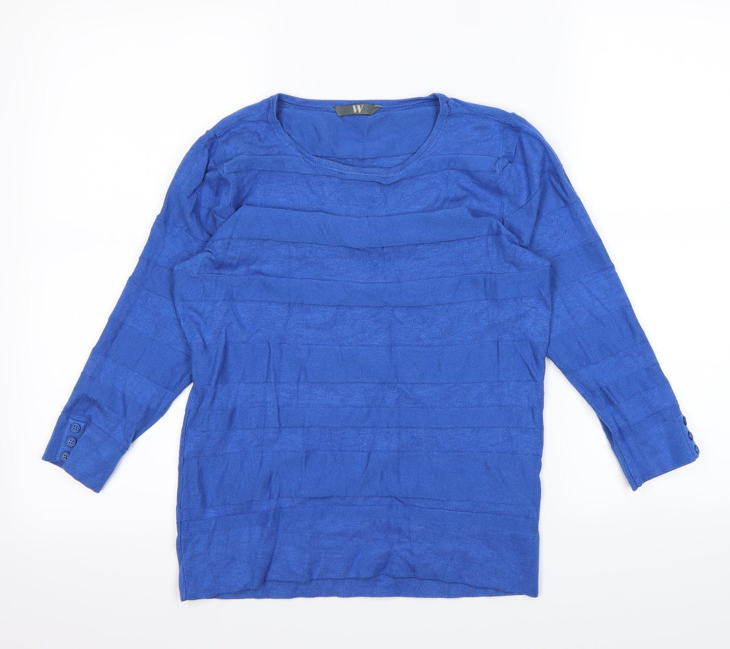 Womens UK Size 12 W Blue Basic T-Shirt
