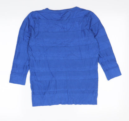 Womens UK Size 12 W Blue Basic T-Shirt