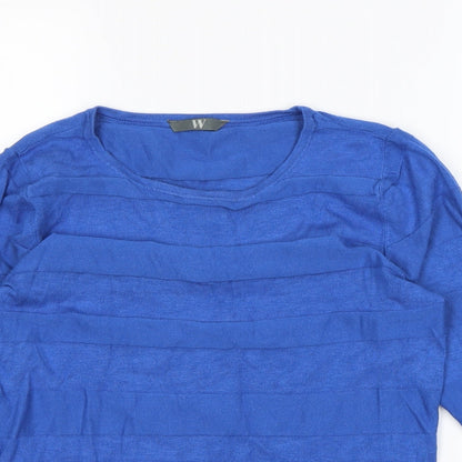 Womens UK Size 12 W Blue Basic T-Shirt