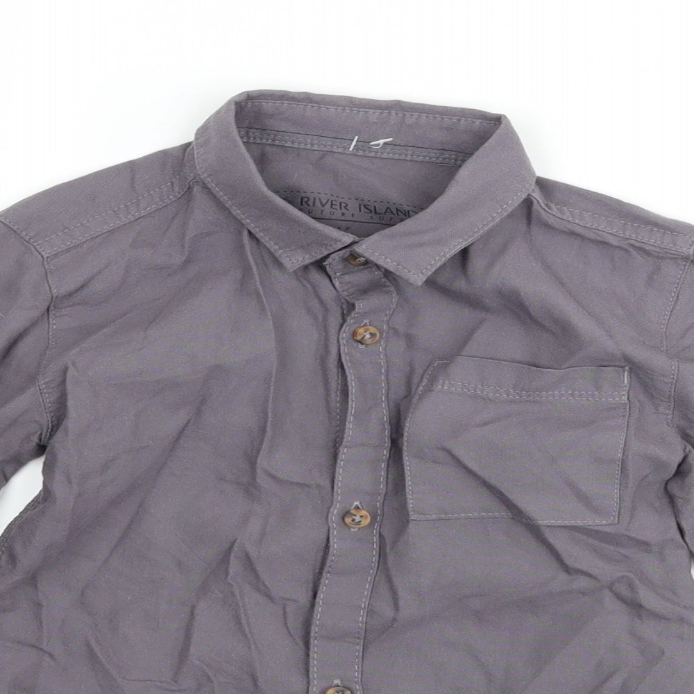 River Island Boys Grey   Basic Button-Up Size 3-4 Years