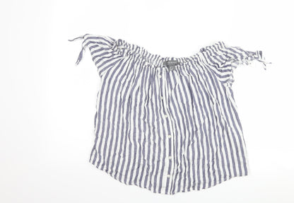 Primark Womens Blue Striped  Basic T-Shirt Size 6