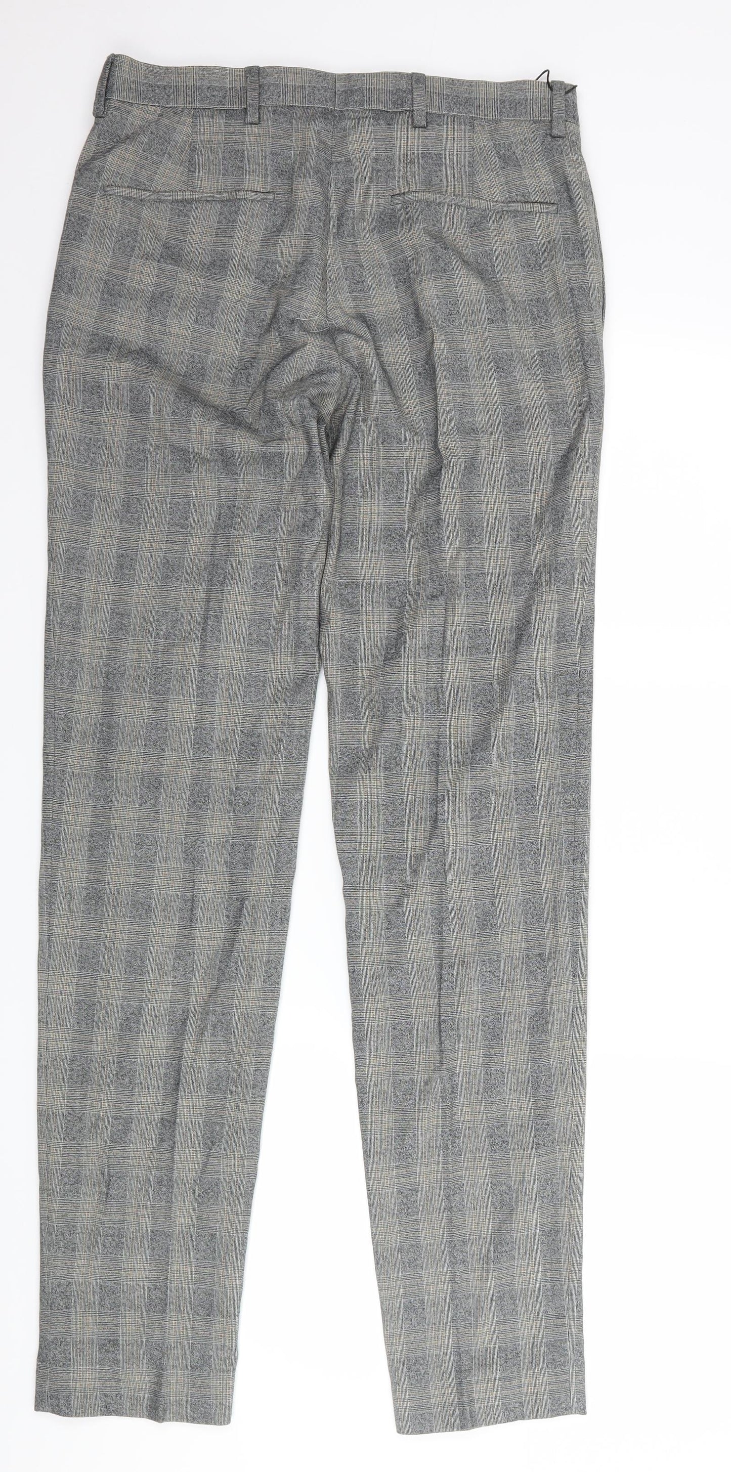 Marks and Spencer Mens Grey Check  Trousers  Size 30 L33 in