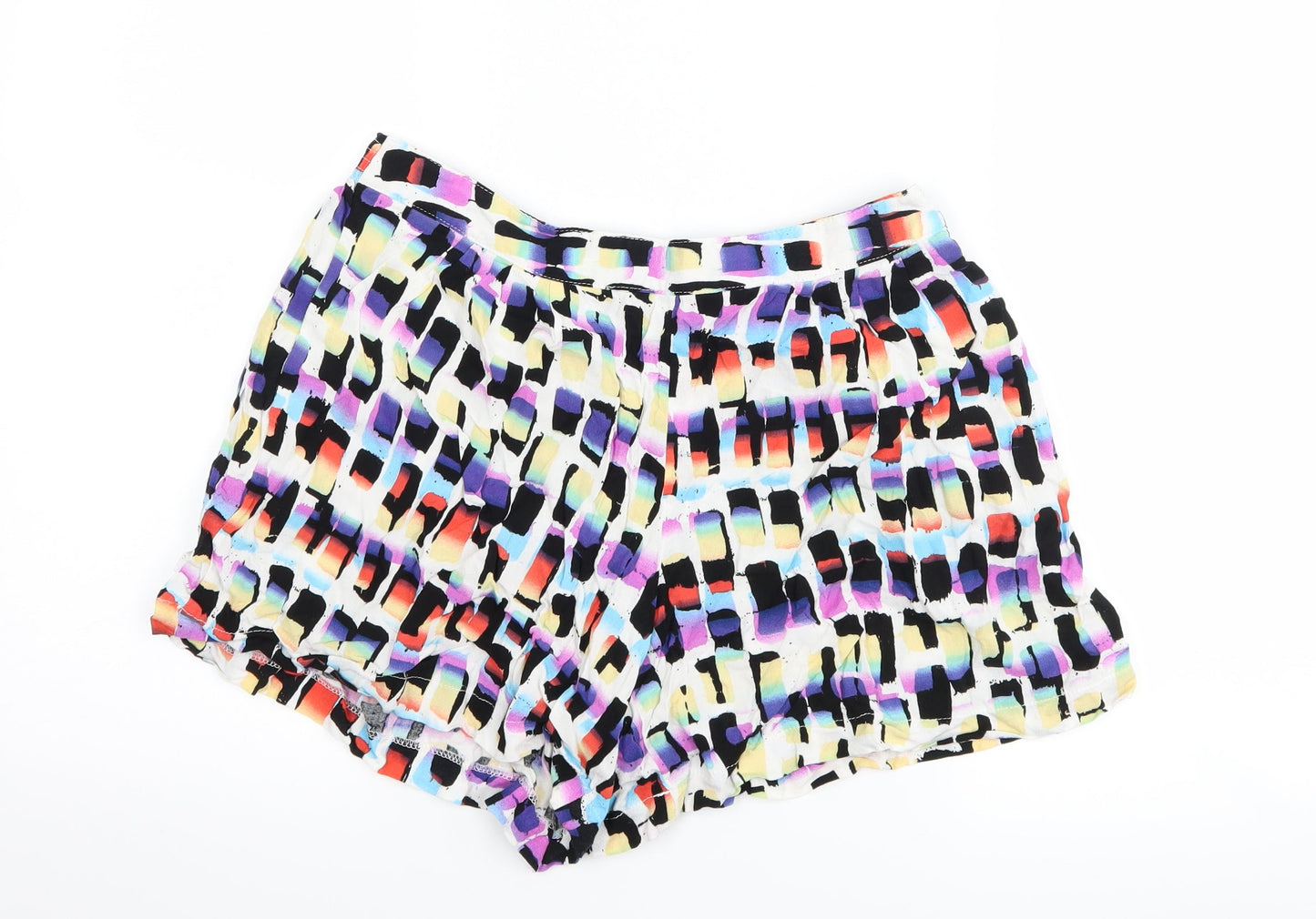 Matalan Womens White Geometric  Mom Shorts Size 12