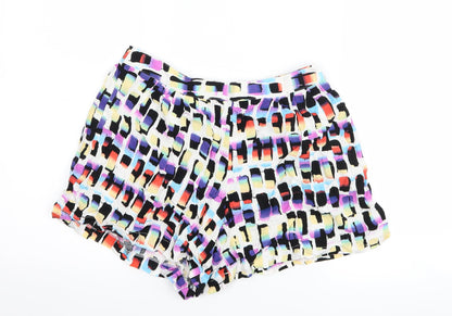 Matalan Womens White Geometric  Mom Shorts Size 12