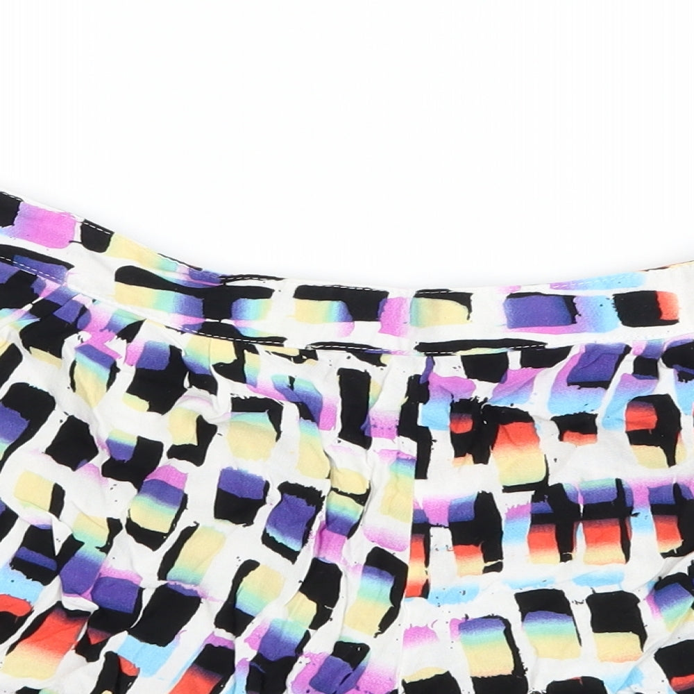 Matalan Womens White Geometric  Mom Shorts Size 12