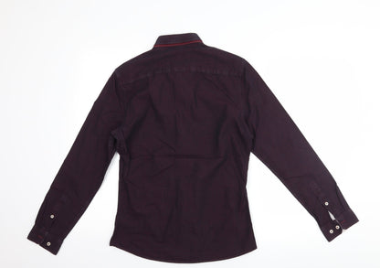 Mens UK Size S NEXT Purple  Button-Up Long Sleeve Casual Shirt
