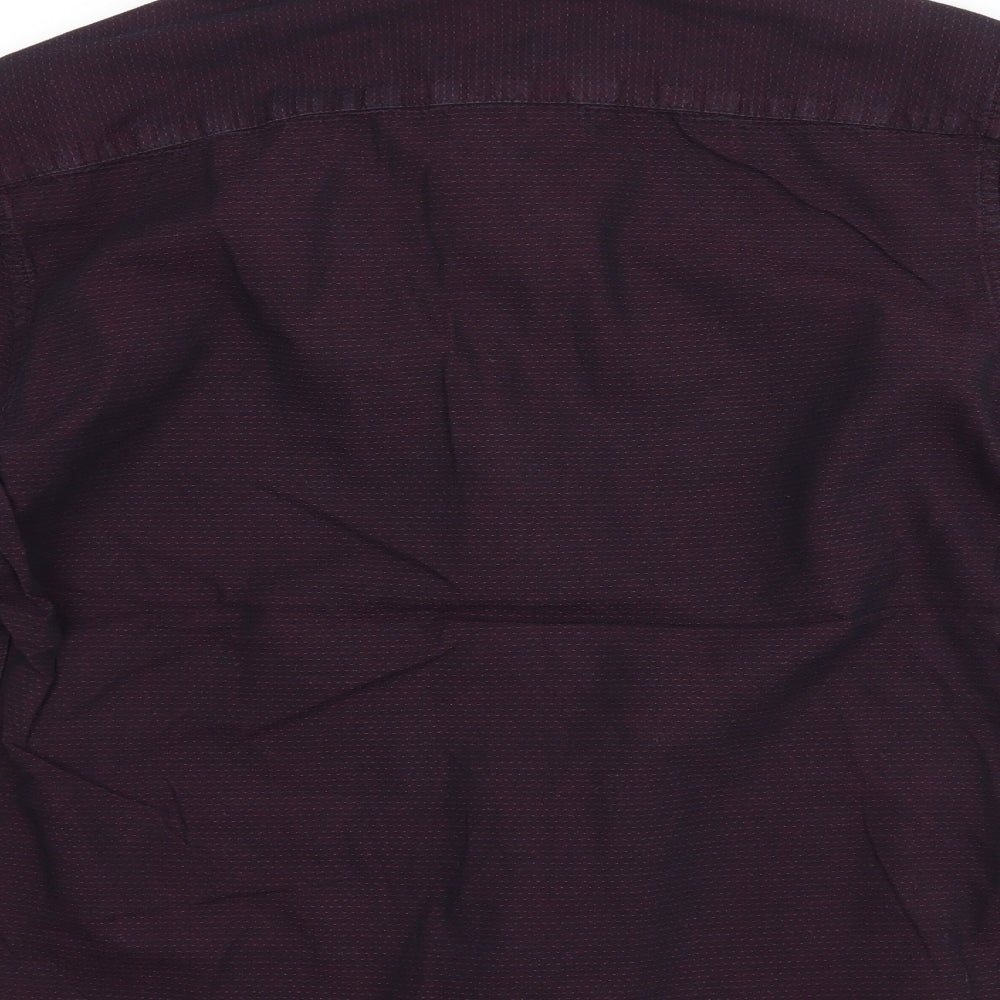 Mens UK Size S NEXT Purple  Button-Up Long Sleeve Casual Shirt
