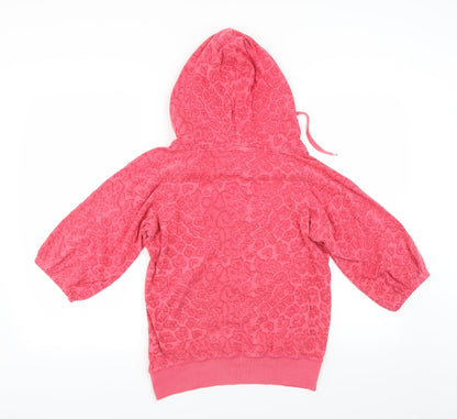Internationale Womens Pink Animal Print  Pullover Hoodie Size 8
