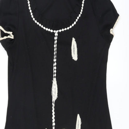 Stella Womens Black Floral  T-Shirt Dress  Size M
