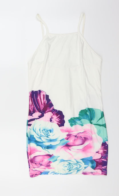 Preworn Womens White Floral  Mini  Size M